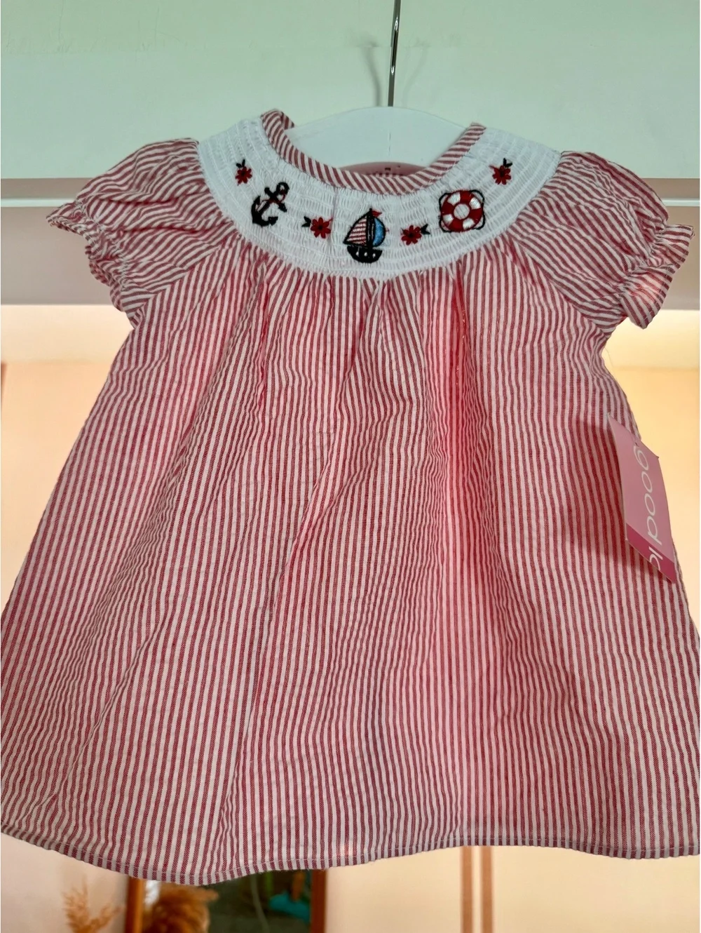 Goodlad Nautical Embroidered Dress Sz 12 Montys NWT
